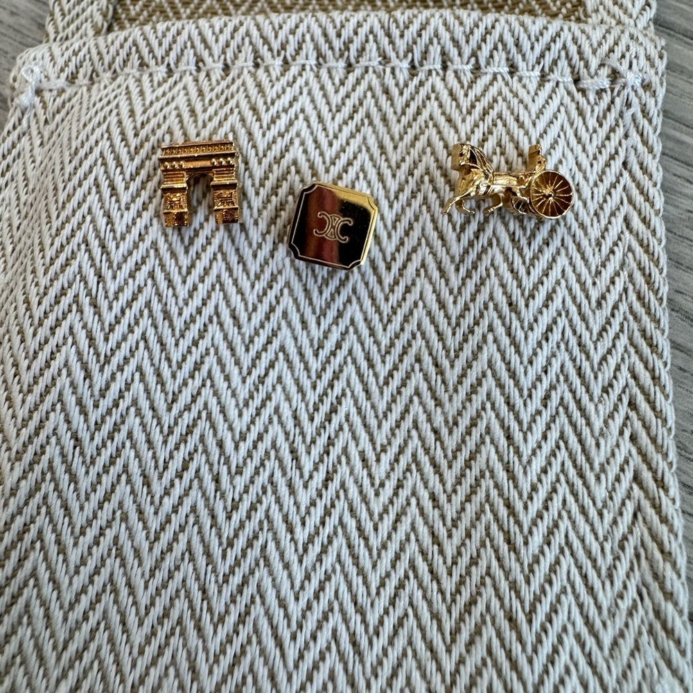 Celine stud earring trio set; worn once